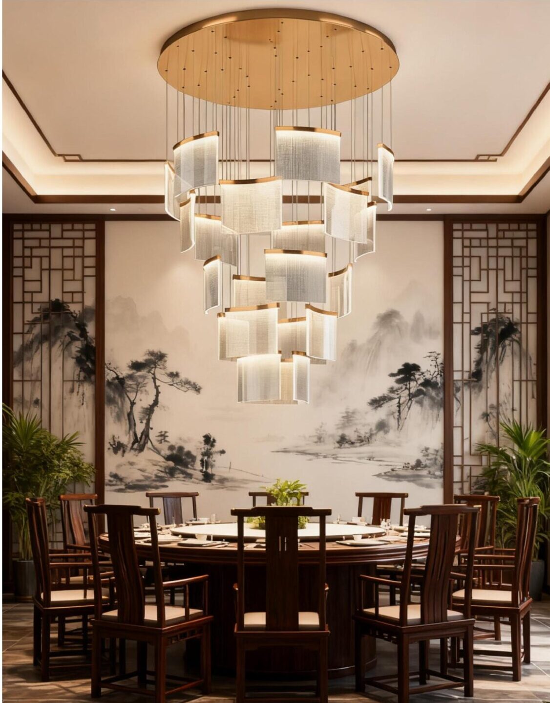 Tile-type chandelier
